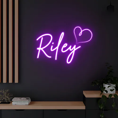 Riley Heart Neon Sign - Custom Aprons Now
