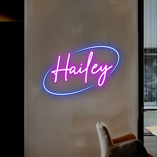 Hailey Neon Sign - Custom Aprons Now