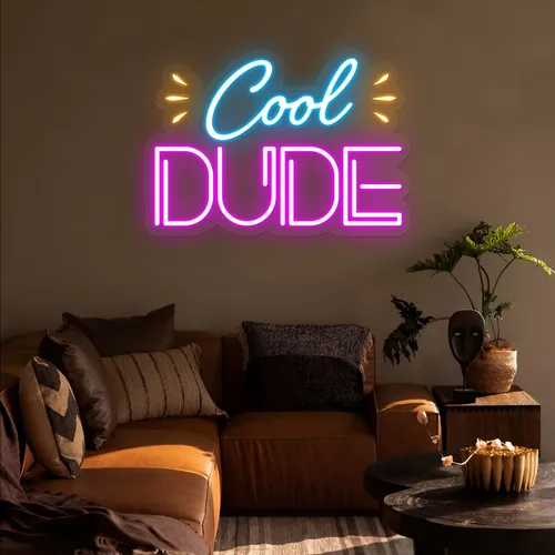 Cool Dude Neon Sign - Custom Aprons Now