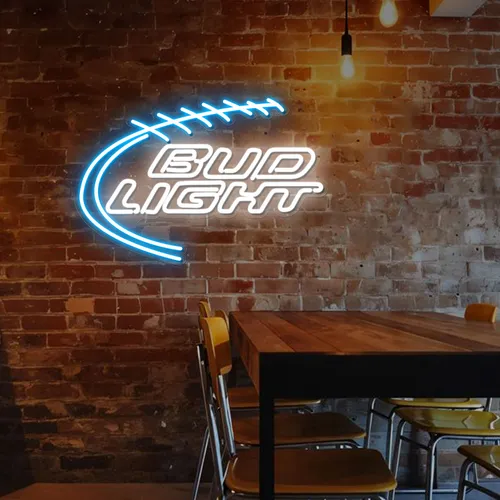 Football Bud Light Neon Sign - Custom Aprons Now