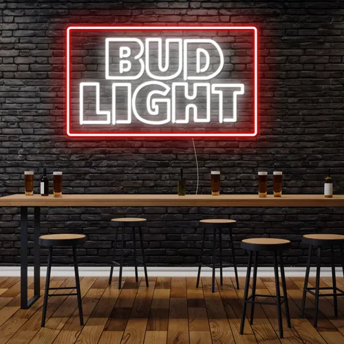 Simple Bud Light Neon Sign - Custom Aprons Now