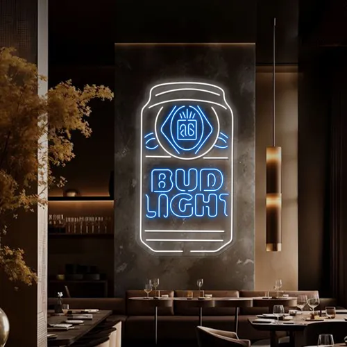 In Can Bud Light Neon Sign - Custom Aprons Now