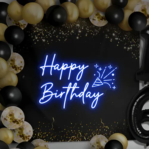 Happy Birthday Cheers Neon Sign - Custom Aprons Now
