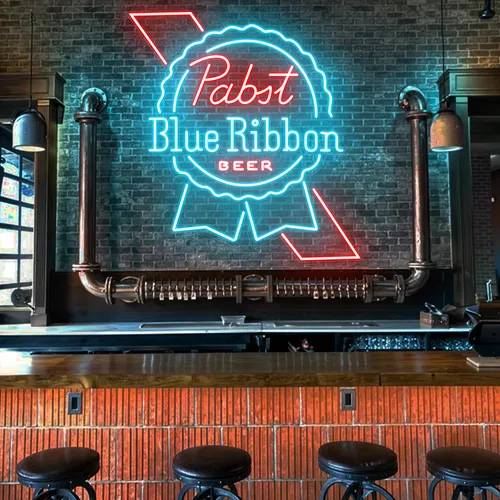 Pabst Blue Ribbon Neon Sign - Custom Aprons Now