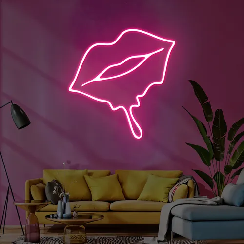 Pouty Lips Neon Signs - Custom Aprons Now