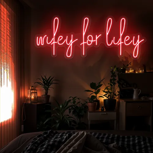 Wifey for Lifey Neon Sign - Custom Aprons Now