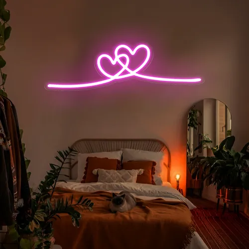 Infinity Heart Pink Neon Sign - Custom Aprons Now