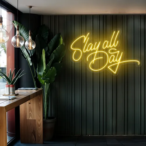 Slay All Day Neon Sign - Custom Aprons Now