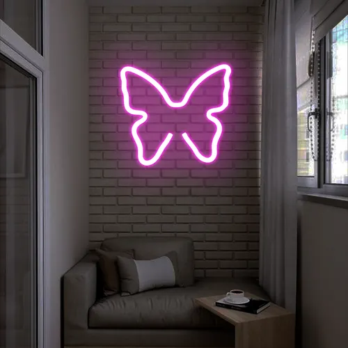 Flutter Pink Neon Sign - Custom Aprons Now