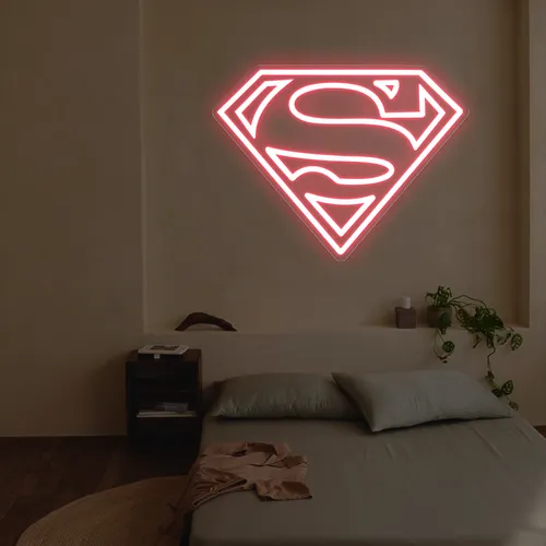Superman Neon Sign - Custom Aprons Now