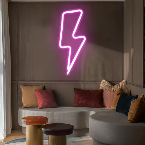 Pink Thunder Neon Sign - Custom Aprons Now