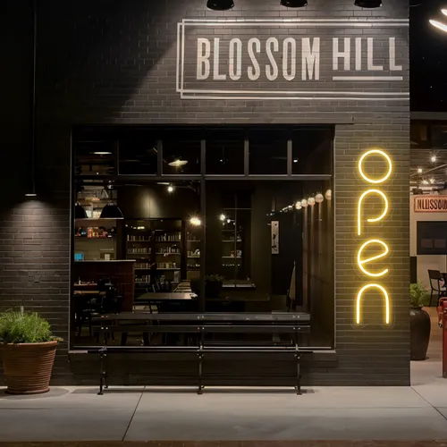 Open Vertical Neon Sign - Custom Aprons Now