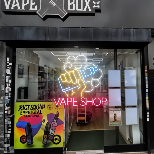 Vape Shop Window Neon Sign - Custom Aprons Now