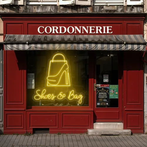 Shoe Bag Window Neon Sign - Custom Aprons Now