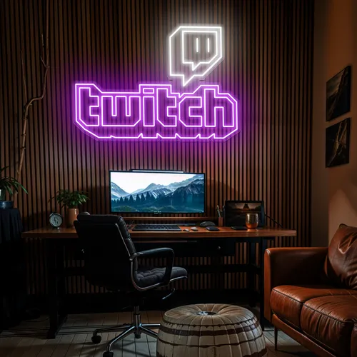 Twitch Gaming Room Neon Sign - Custom Aprons Now