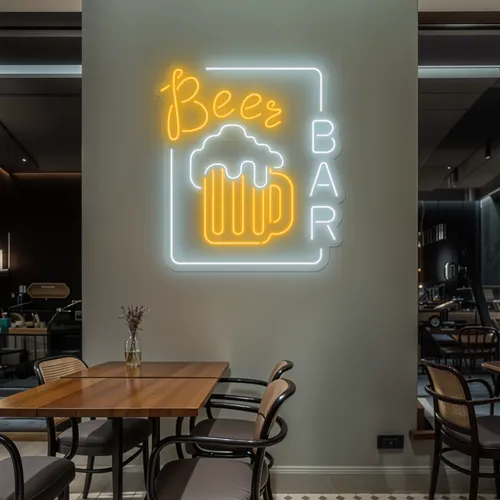Beer Bar Vertical Neon Sign - Custom Aprons Now