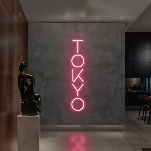 Tokyo Vertical Neon Sign - Custom Aprons Now