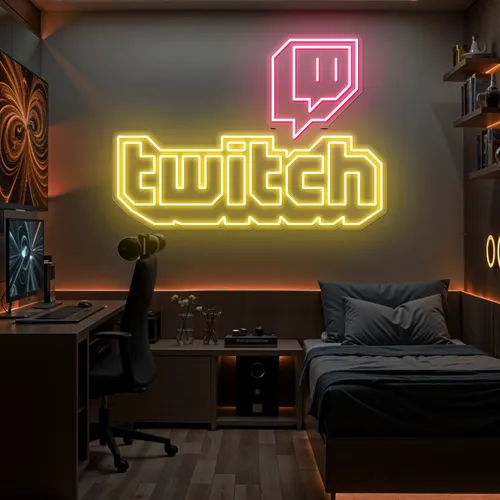 Twitch Bold Glow Neon Sign - Custom Aprons Now
