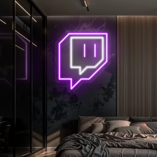 Twitch Logo Wall Neon Sign - Custom Aprons Now