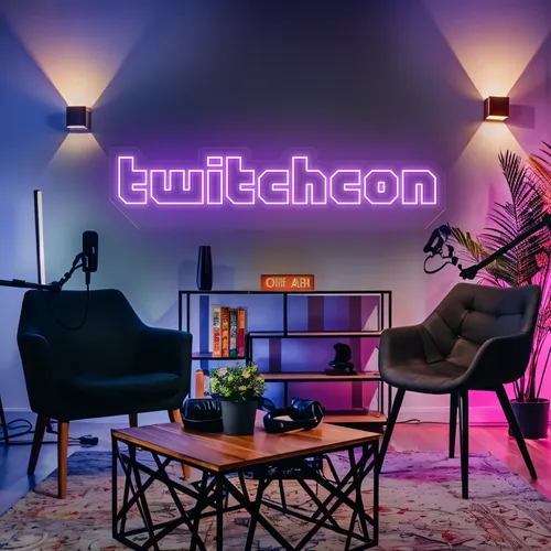 TwitchCon Gamer Lounge Neon Sign - Custom Aprons Now