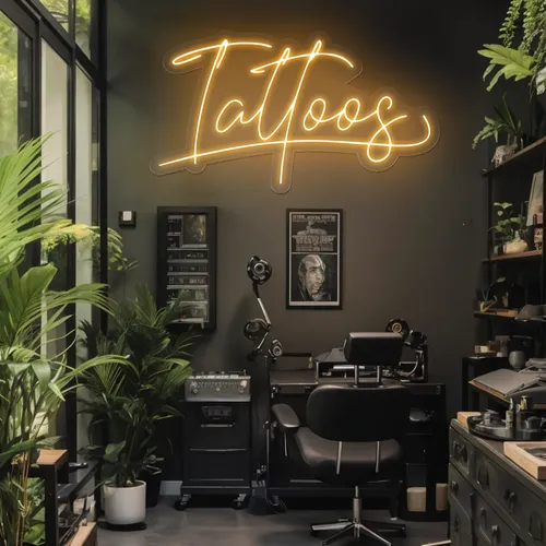 Glow Ink Tattoos Neon Sign - Custom Aprons Now