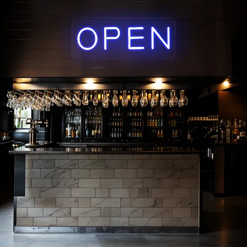 Mini Open Neon Sign - Custom Aprons Now