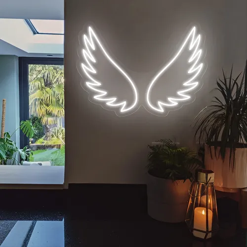 Angel Wings Neon Sign - Custom Aprons Now