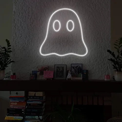Mini Ghost Neon Sign - Custom Aprons Now