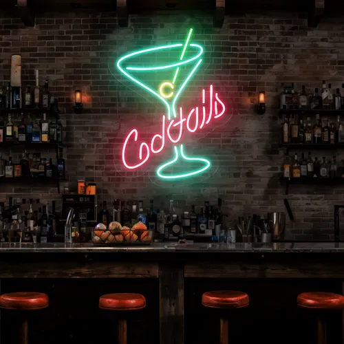 Cocktails Neon Sign - Custom Aprons Now