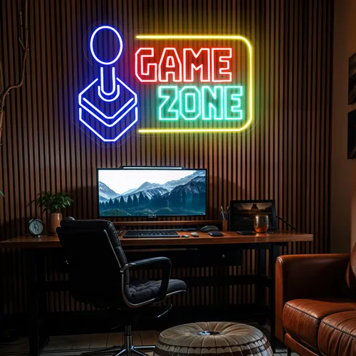 Game Zone Neon Sign - Custom Aprons Now