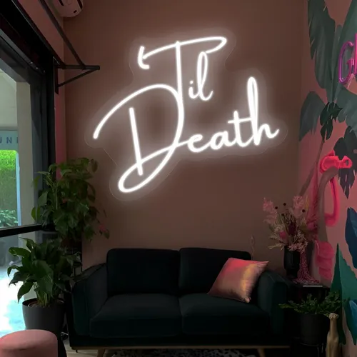 Til Death Neon Signs - Custom Aprons Now