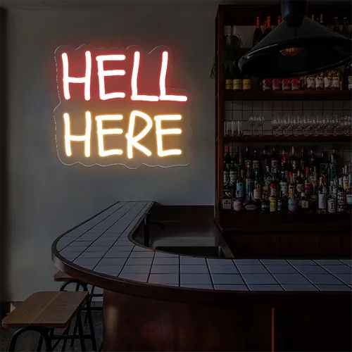 Hell Here Neon Signs - Table Covers Now