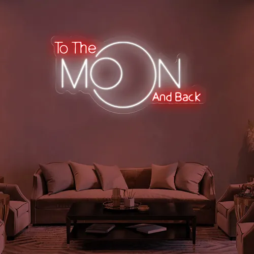 To The Moon and Back Neon Sign - Table Covers Now