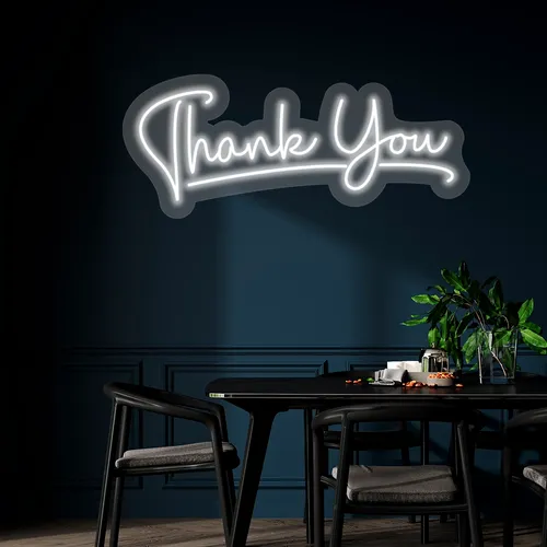 Custom Neon Thank You Sign - Table Covers Now