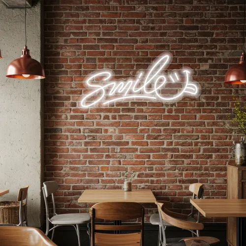 Custom Smile Neon Signs - Table Covers Now
