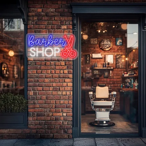 Custom Barber Shop Neon Signs - Table Covers Now