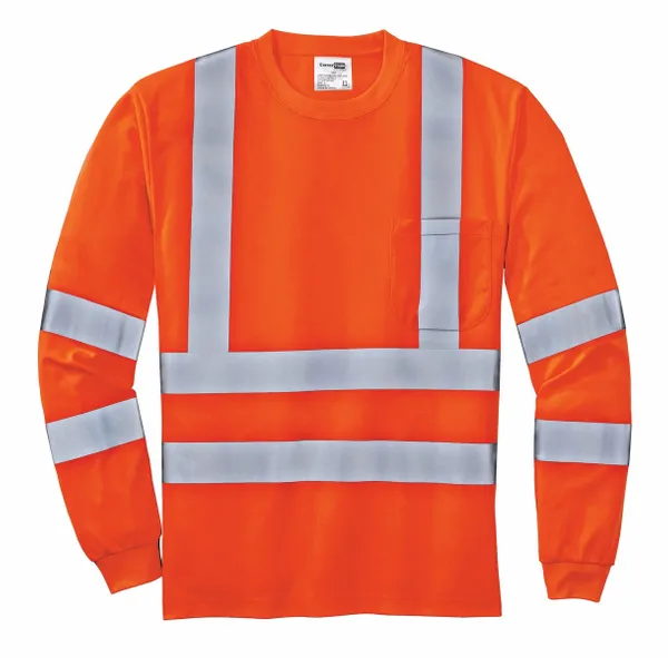 CornerStone - ANSI 107 Class 3 Long Sleeve Snag-Resistant Reflective T-Shirt. CS409 - Table Covers Now