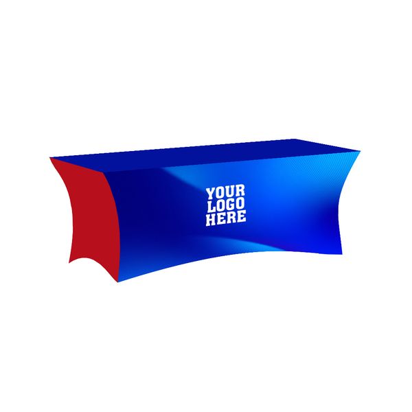 Blue Red Spandex Table Cover - Table Covers Now
