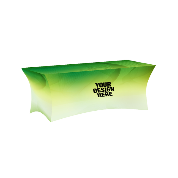 Green Wave Rectangle Stretch Spandex Tablecloth with Logo - Table Covers Now