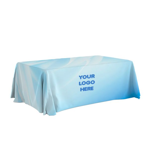 Light Blue Patterned Table Throw - Table Covers Now