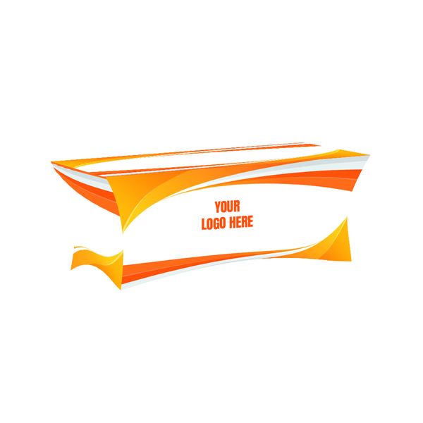 Orange and White Stretch Spandex Table Cover - Table Covers Now