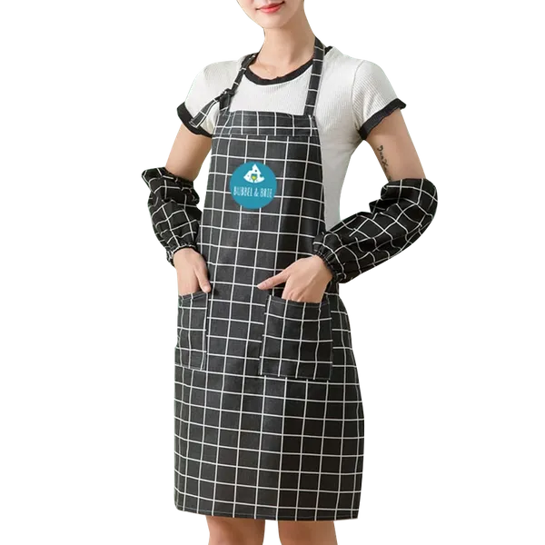 Cotton Linen Plaid Apron Set - Custom Aprons Now