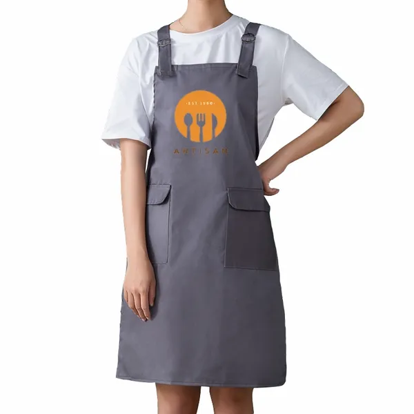 Double Shoulder Strap Pocket Apron - Custom Aprons Now