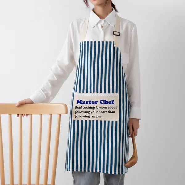 Cotton and Linen Striped Apron - Custom Aprons Now