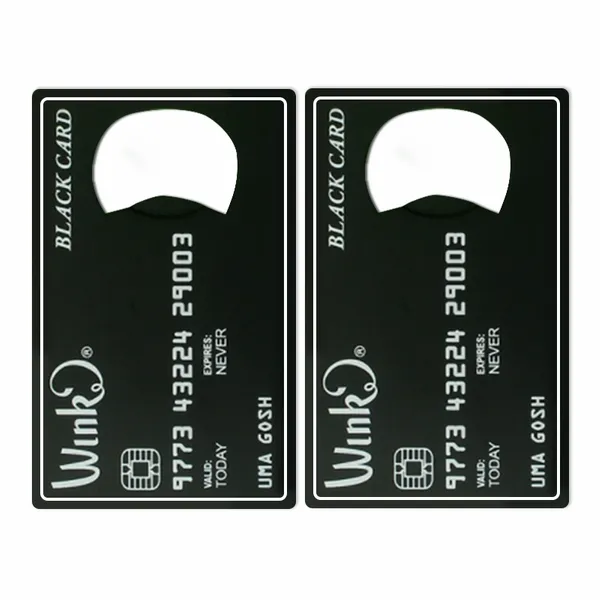 Black Card Shaped Bottle Opener - Table Covers Now