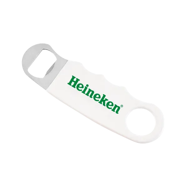 White Hand Grip Flat Bottle Opener - Table Covers Now