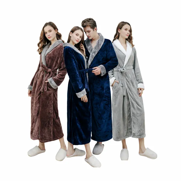Stylish Custom Contrast Fleece Bathrobes - Custom Aprons Now