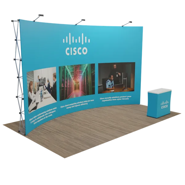 20' x 10' Curved Pop Up Display - Custom Aprons Now