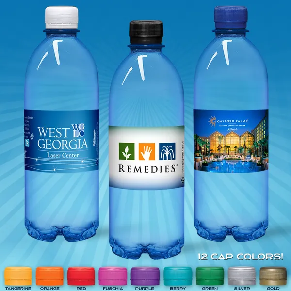 16.9oz Flat Water Bottle (Blue Tint) - Table Covers Now
