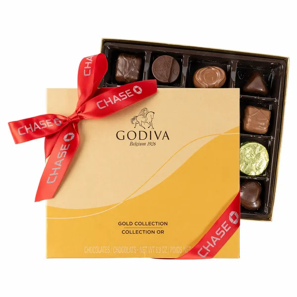 Godiva Ballotin Gold 19 Piece Assortment Box - Custom Aprons Now